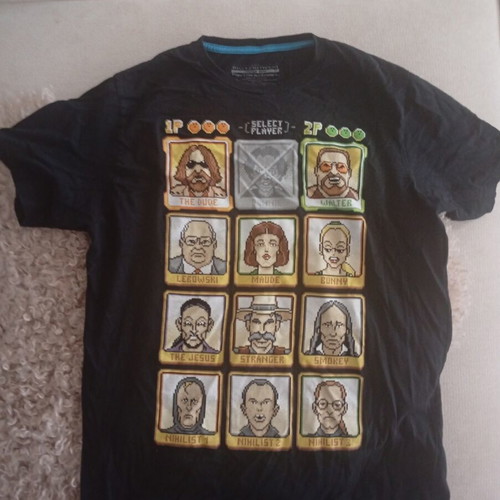 The Big Lebowski Collectible T-shirt Threadless Retro 8-Bit Pixel Art Size M