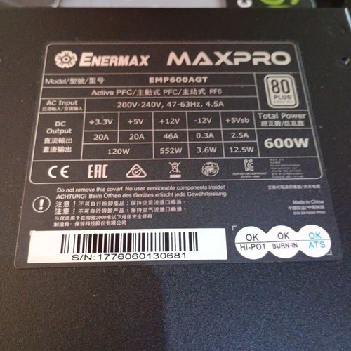 Enermax MAXPRO 600W power supply unit