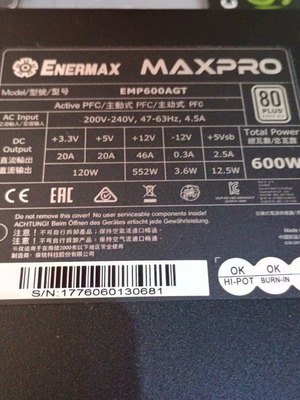 Enermax MAXPRO 600W power supply unit
