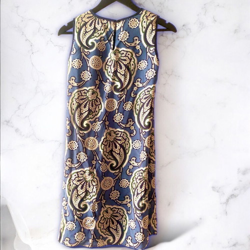 Massimo Dutti A-line dress 100% mulberry silk, blue