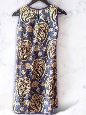 Massimo Dutti A-line dress 100% mulberry silk, blue