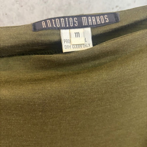 Antonios Markos vintage long olive dress, M