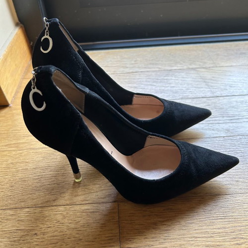 Casadei closed stiletto pump used, black, size 36