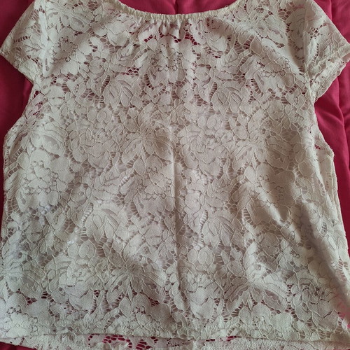 White crop top with lace like new, size XS