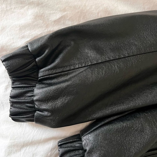 Bershka black faux leather jacket size S like new
