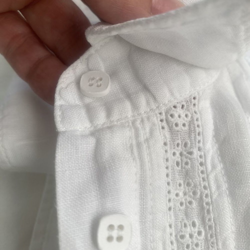 Oxford Company long women's linen shirt, white, size L