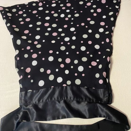 Stenia polka dot skirt with satin belt like new, size M
