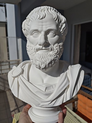 Aristotle Bust 32cm 3D printed white PLA mate new