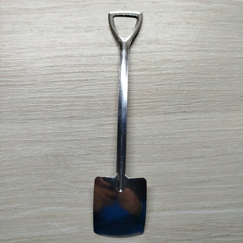 Dessert spoons new, set of 4, metal inox with shovel design
