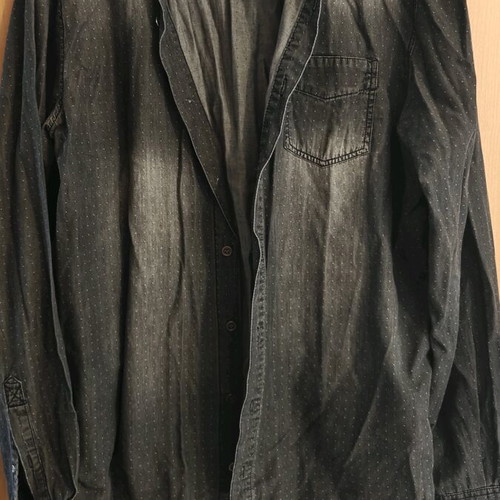 Pull & Bear grey faded polka dot shirt XL like new