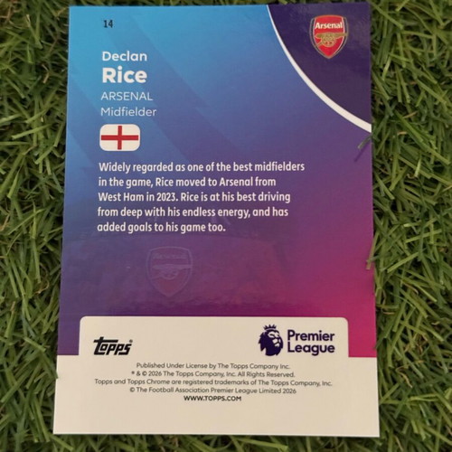 Topps Chrome Premier League 25/26 Declan Rice (Arsenal) base card new