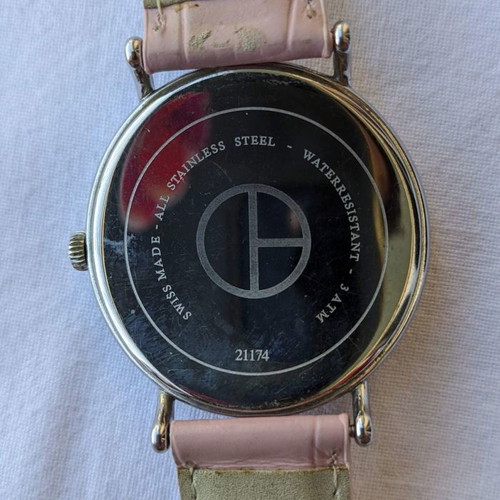 Claude Bernard wristwatch women's used with pink leather strap