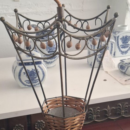 Umbrella stand used, old metal, 65cm height