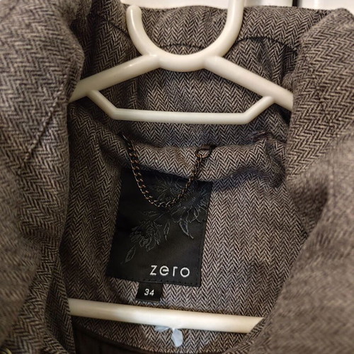 Zero ν34 XS χοντρό παλτό με αποσπώμενη κουκούλα, καφέ