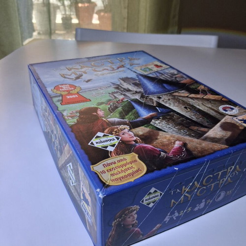 The Castles of Mystras board game with mini expansions The River and The Abbot, like new