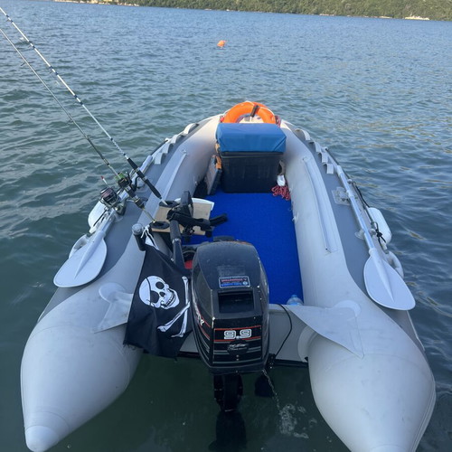 Neptune 330 inflatable boat with Mercury 9.9 outboard motor