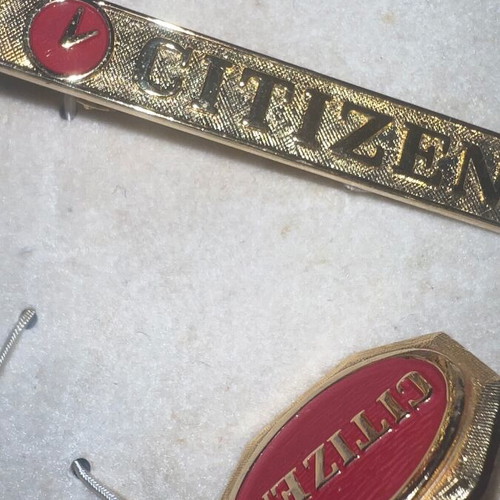 Citizen watch Japan used, vintage tie clip and cufflink set 1970s