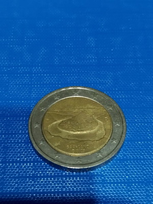 Two euro coin used, foreign