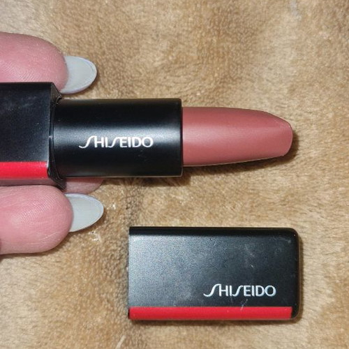 Shiseido Modernmatte Powder Lipstick 508 used, Semi Nude