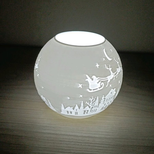 Christmas lantern with LED tealight new, plastic