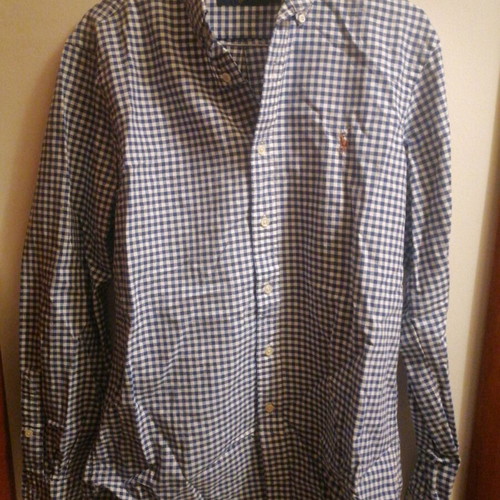Ralph Lauren Men's Blue Checkered Shirt Used, Size S