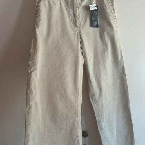 Chino pants M&S beige new, size 6 Long fit