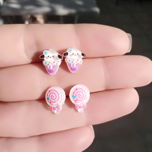 Sanrio earrings set of 2 pairs hypoallergenic, multicolor