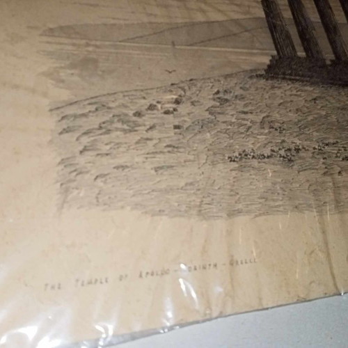 Rare Pencil Drawing Ioannidis Renos Acropolis