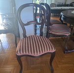Carved dining set used with 6 chairs, solid walnut wood