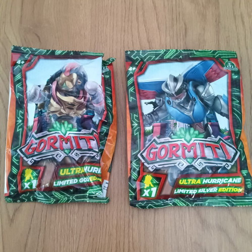 Gormiti collectible figures new, ultra hurricane silver and gold with packaging