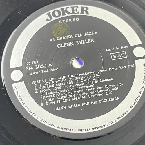 Glenn Miller I Grandi Del Jazz LP used, original Italian pressing