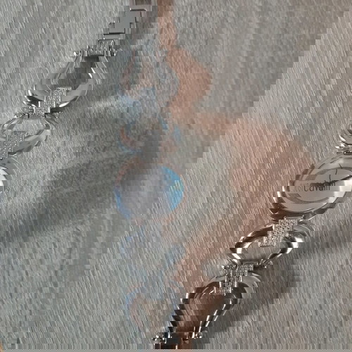 Ρολόι Roberto Cavalli γυναικείο ασημένιο σε μοντέρνες γραμμές like new