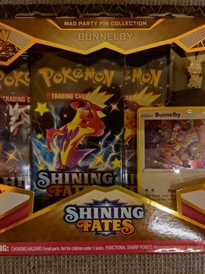 Pokemon TCG Shining Fates Mad Party Pin Collection Bunnelby