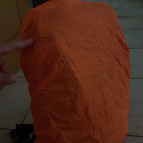 Polo school bag like new with orange rain hood