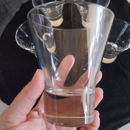 Glass cups set of 5 like new for espresso freddo, whiskey, or wine