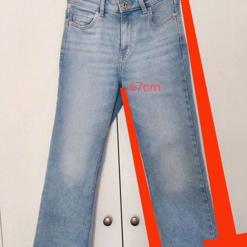 Zara light washed jeans used, cropped petite 36