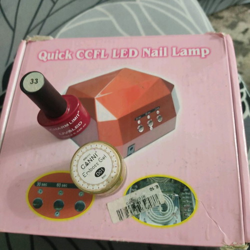 Nail lamp set with semi-permanent and gel like new