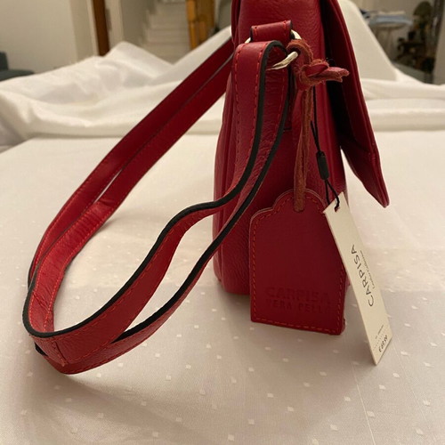Carpisa red leather shoulder bag new