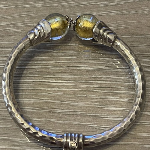 Silver 925 bracelet with Murano and gold leaf, used