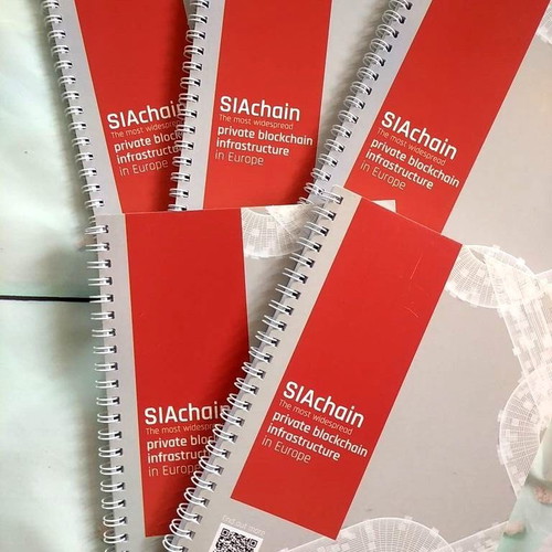 Set of 5 pcs Spiral Notebooks *Siachain* Monochrome 50φ.