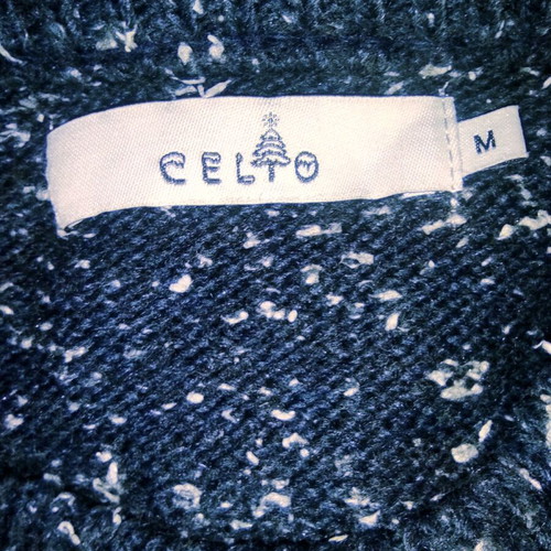 Patchwork knit sweater Celio like new, grey and blue