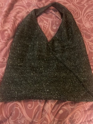 Shoulder bag like new, oil silver with vibrant green color