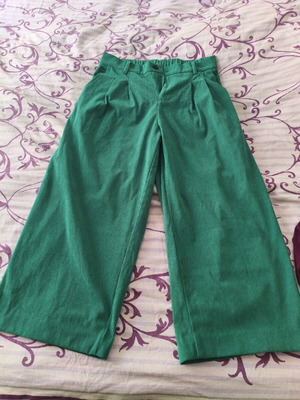Green corduroy pants wide leg like new Shein