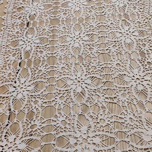 Handmade beige crochet table runner with two napkins, new