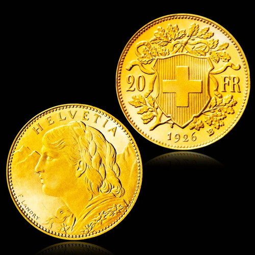 Swiss 20 Francs Gold Coin 1926 24K Museum Quality Replica New