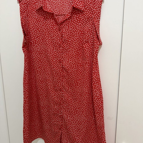 Dress M size, like new, white and red