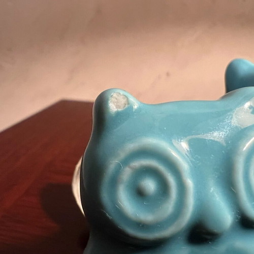 Turquoise ceramic owl door knobs like new