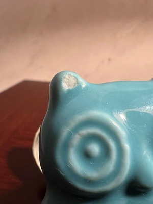 Turquoise ceramic owl door knobs like new