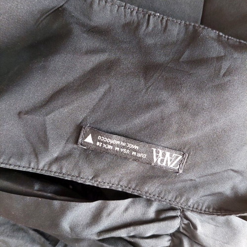 Zara black taffeta blouse used, size M