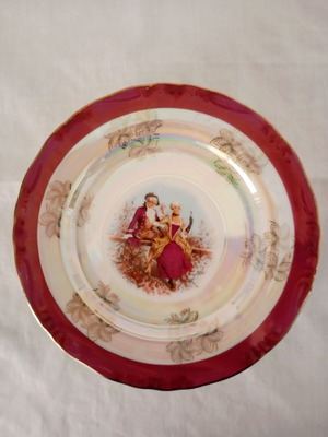 Yamasen Japanese Porcelain Pasta Plates Set of 6 with Gold Leaf